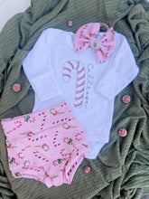 Load image into Gallery viewer, Personalized Christmas Baby Outfit | White Bodysuit With Baby Name