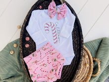Load image into Gallery viewer, Personalized Christmas Baby Outfit | White Bodysuit With Baby Name