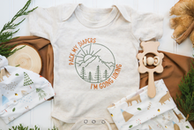 Load image into Gallery viewer, Baby Boy Outdoors Outfit | Oatmeal Beige Bodysuit - Pack My Diapers I'm Going Hiking