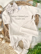 Load image into Gallery viewer, Beige Oatmeal Baby Romper | Before I Formed You I Knew You