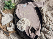 Load image into Gallery viewer, Baby Girl Outfit | Mocha Brown Romper Ivory Valentine - Little Love