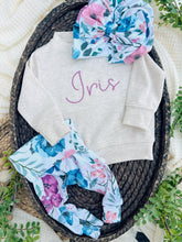 Load image into Gallery viewer, Personalized Baby Name Outfit | Oatmeal Pullover Sweatshirt