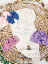 Load image into Gallery viewer, Baby Girl Outfit | Natural White Romper  Pink Blue Rainbow