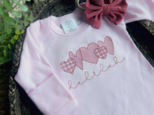 Load image into Gallery viewer, Personalized Baby Girl Outfit | Pink Romper Valentine Hearts