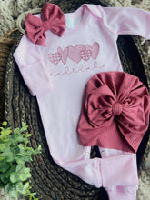 Load image into Gallery viewer, Personalized Baby Girl Outfit | Pink Romper Valentine Hearts