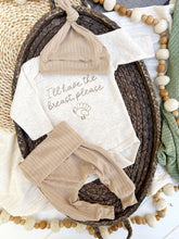 Load image into Gallery viewer, Thanksgiving Baby Boy Outfit | Oatmeal Bodysuit - I'll Have The Breast Turkey