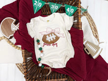 Load image into Gallery viewer, Baby Girl Football Outfit With Bow – Game Day Bodysuit