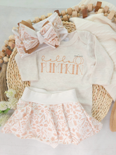 Load image into Gallery viewer, Baby Girl Outfit | Hello Pumpkin Oatmeal Bodysuit - Fall Baby