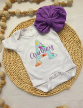 Load image into Gallery viewer, Personalized Baby Girl Outfit, Custom Baby Name Outfit, Going Home Outfit Hospital Purple Baby Shower Gift Idea First Birthday Outfit