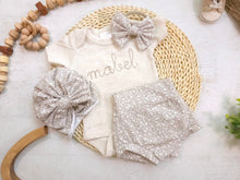 Load image into Gallery viewer, Baby girl beige oatmeal outfit baby girl shower gift
