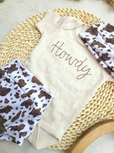 Load image into Gallery viewer, Cowboy Newborn Outfit Western Baby Shower Gift, coming home outfit for baby boy, farm baby boy outfit, hospital outfit for boy cowprint
