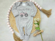 Load image into Gallery viewer, Baby Girl Highland Cow Outfit with Bummies, Hello Darlin Baby Girl Outfit, Going Home Newborn Baby Outfit Cowgirl Farm Girl Pink, Hospital