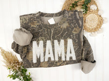 Load image into Gallery viewer, Camo Mama Sweatshirt – White Lace Appliqué Crewneck