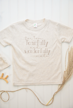 Load image into Gallery viewer, Kid Shirt | Oatmeal Shirt - Matching Sibling Shirts Fearfully and Wonderfully Made