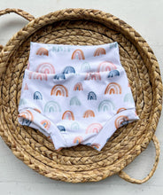 Load image into Gallery viewer, Boho Rainbow baby girl outfit with bummies, rainbow baby girl, newborn baby outfit, hospital outfit