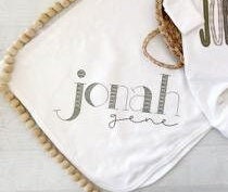 Load image into Gallery viewer, Personalized baby boy romper and bow set, custom coming home outfit for boy, baby shower gift, green brown and sage, cottagecore baby outfit