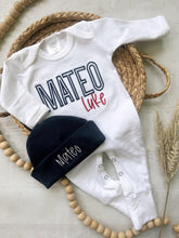 Load image into Gallery viewer, Personalized red white blue newborn outfit, coming home outfit for baby boy, baby boy outfit hospital outfit for boy 4th of july fourth