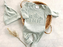 Load image into Gallery viewer, Farm baby outfit tractor cow pig barn old mcdonald green coming home outfit