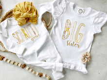 Load image into Gallery viewer, Personalized big sister shirt, big brother, baby outfits, matching sibling shirts, hospital outfits custom embroidery cousin crew shirt