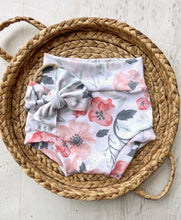 Load image into Gallery viewer, Personalized Baby Girl Outfit | White Bodysuit With Blush Baby Name And Floral Accents