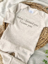 Load image into Gallery viewer, Beige Oatmeal Baby Romper | Before I Formed You I Knew You
