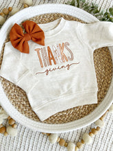 Load image into Gallery viewer, Fall Baby Sweatshirt Set | Oatmeal Pullover Orange Plaid Thanksgiving
