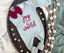 Load image into Gallery viewer, Christmas Baby Outfit | Sage Green Romper - Joy To The World
