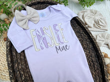 Load image into Gallery viewer, Personalized Baby Girl Outfit | Purple Romper Purple White Baby Name

