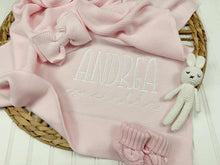 Load image into Gallery viewer, Personalized Baby Girl Outfit | White Cotton Romper Pink Baby Name

