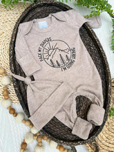 Load image into Gallery viewer, Baby Boy Outdoors Outfit | Mocha Brown Romper - Pack My Diapers I&#39;m Going Hiking
