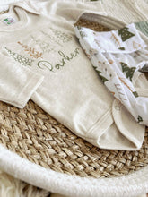 Load image into Gallery viewer, Personalized Baby Boy Outfit | Oatmeal Bodysuit Simple Trees Custom Name
