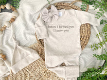 Load image into Gallery viewer, Beige Oatmeal Baby Romper | Before I Formed You I Knew You
