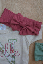 Load image into Gallery viewer, Personalized Baby Girl Outfit | Oatmeal Bodysuit With Floral Initial Cottagecore Baby Name
