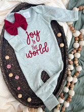 Load image into Gallery viewer, Christmas Baby Outfit | Sage Green Romper - Joy To The World
