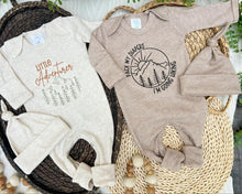 Load image into Gallery viewer, Baby Boy Outdoors Outfit | Mocha Brown Romper - Pack My Diapers I&#39;m Going Hiking
