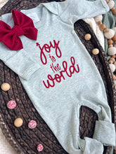 Load image into Gallery viewer, Christmas Baby Outfit | Sage Green Romper - Joy To The World
