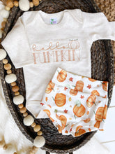 Load image into Gallery viewer, Baby Outfit | Hello Pumpkin Oatmeal Bodysuit Pumpkin Bummies - Fall Baby
