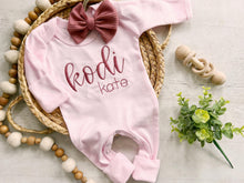 Load image into Gallery viewer, Personalized Baby Girl Outfit | Pastel Romper Custom Baby Name - Sophia Briar Kodi Easter Baby
