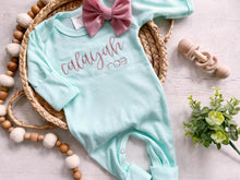 Load image into Gallery viewer, Personalized Baby Girl Outfit | Pastel Romper Custom Baby Name - Sophia Briar Kodi Easter Baby
