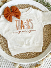 Load image into Gallery viewer, Fall Baby Sweatshirt Set | Oatmeal Pullover Orange Plaid Thanksgiving
