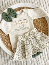 Load image into Gallery viewer, Fall Baby Girl Outfit | Beige Bodysuit Green Fall Skirt - Oh Hi Pumpkin Pie
