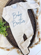 Load image into Gallery viewer, Baby Brother Outfit | Oatmeal Romper Blue
