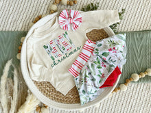Load image into Gallery viewer, Christmas Baby Sweatshirt Set | Oatmeal Pullover Merry Christmas Holly With Stripes
