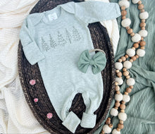 Load image into Gallery viewer, Christmas Tree Baby Outfit | Sage Green Romper
