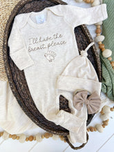 Load image into Gallery viewer, Thanksgiving Baby Outfit | Oatmeal Baby Romper - I&#39;ll Have The Breast Please Turkey
