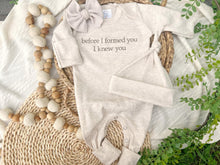 Load image into Gallery viewer, Beige Oatmeal Baby Romper | Before I Formed You I Knew You
