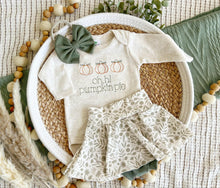 Load image into Gallery viewer, Fall Baby Girl Outfit | Beige Bodysuit Green Fall Skirt - Oh Hi Pumpkin Pie
