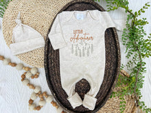 Load image into Gallery viewer, Baby Boy Outdoors Outfit | Oatmeal Romper - Little Adventurer
