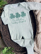 Load image into Gallery viewer, Baby Outfit | Sage Green Romper St. Patrick&#39;s Day - Little Lucky Charm
