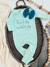 Load image into Gallery viewer, Newborn Baby Girl Outfit | Mint Romper Fearfully Wonderfully Made
